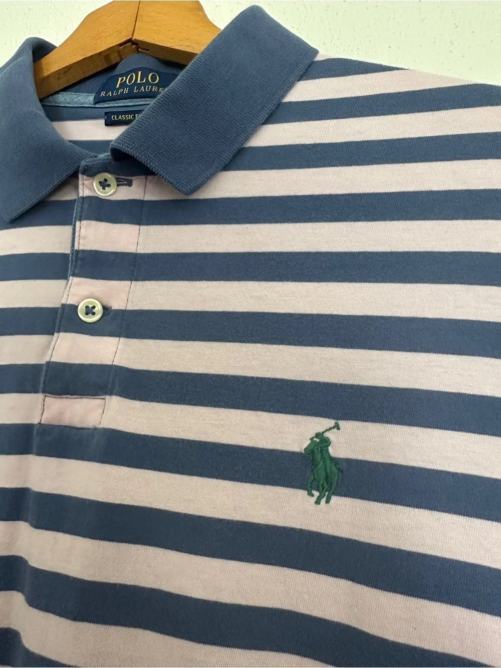 Polo Ralph Lauren Striped Polo Shirt Mens Large Pink Blue Green Pony Logo